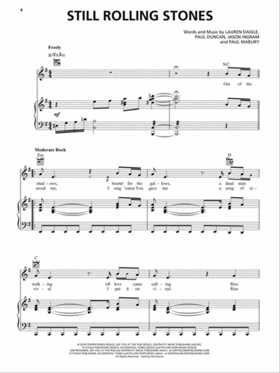 Lauren Daigle – Look Up Child Piano, Vocal, Guitar scores gallery preview page 3