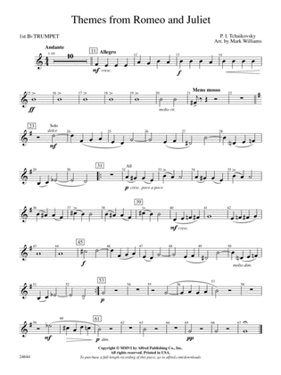 Romeo and Juliet, Themes from: 1st B-flat Trumpet