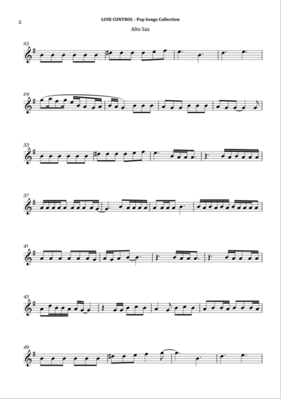 Lose Control Alto Saxophone scores gallery preview page 2