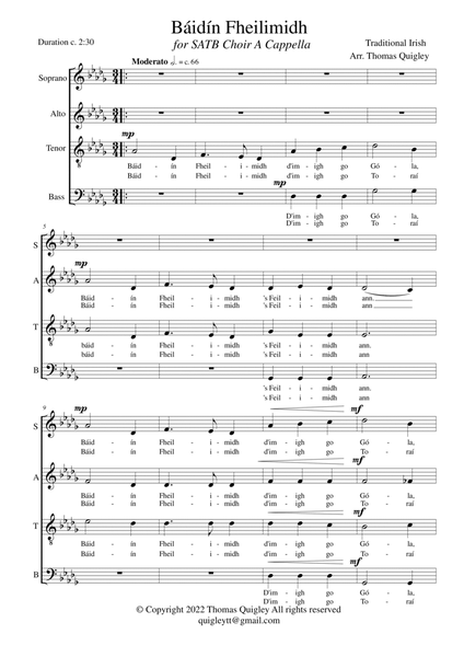 Báidín Fheilimidh (SATB A Cappella) image number null