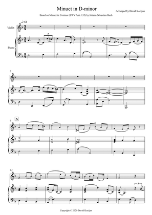 Book cover for Minuet in D-minor (violin & piano)