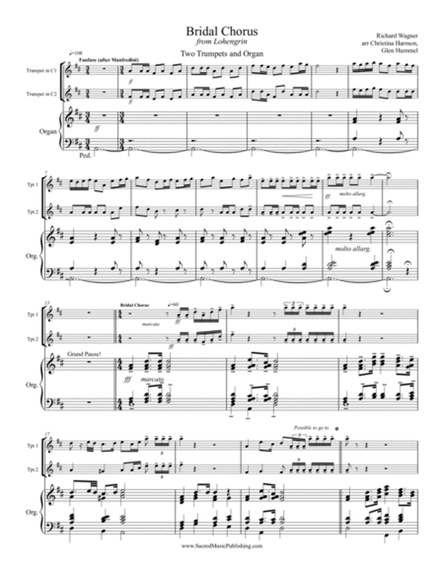 Wagner Bridal Chorus and Fanfare – Two Trumpets and Organ image number null