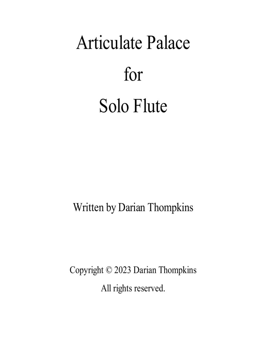 Articulate Palace Solo for Flute image number null