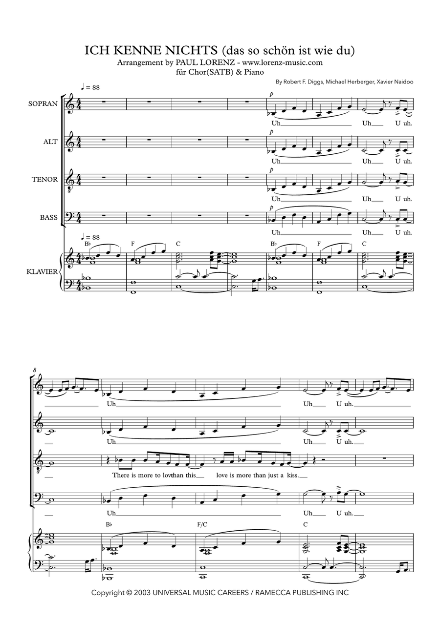 Ich Kenn Nichts 4-Part scores gallery preview page 1