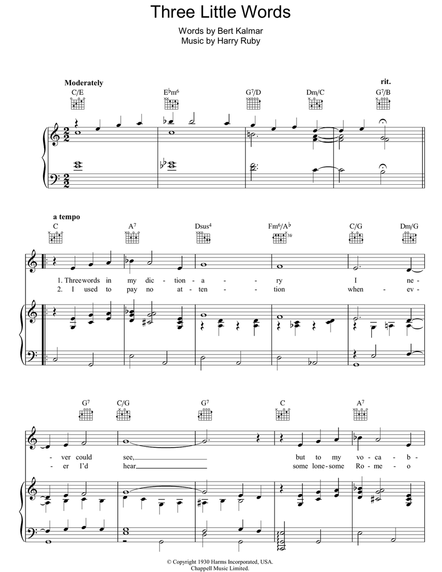 Three Little Words Guitar scores gallery preview page 1