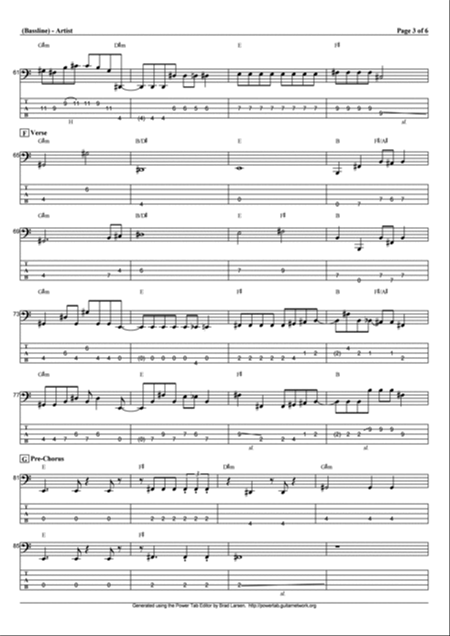 Night Dancer Bass Guitar scores gallery preview page 3