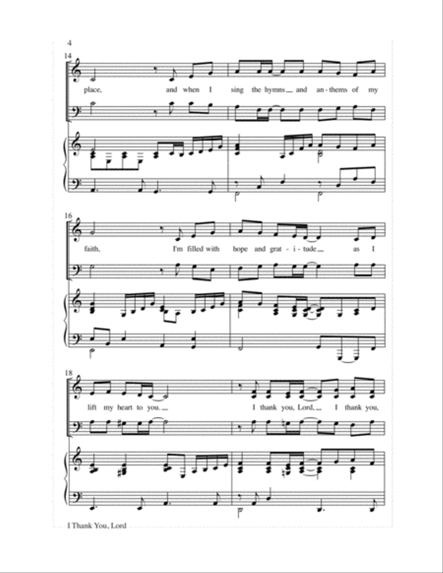 I Thank You, Lord 4-Part scores gallery preview page 5