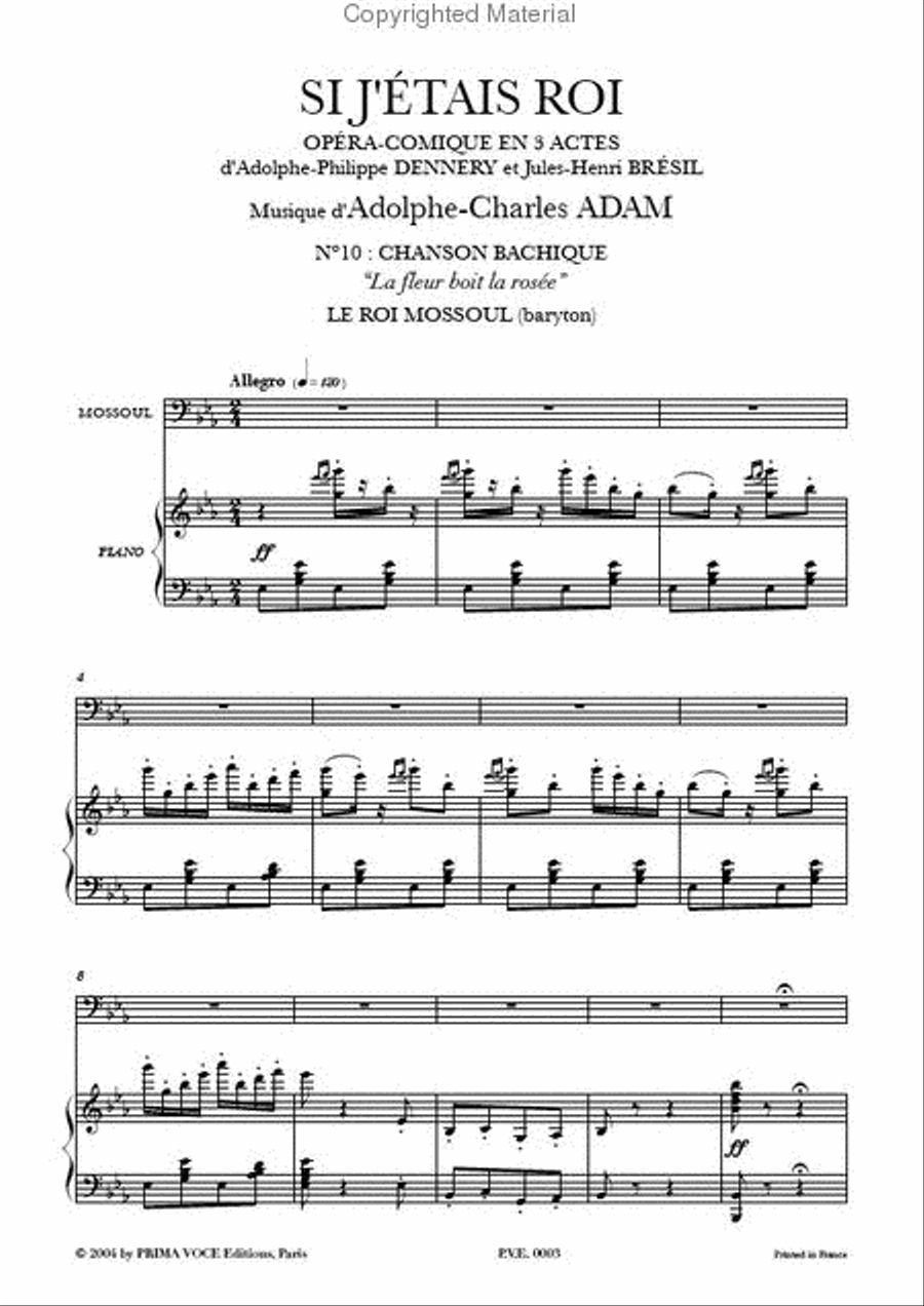 La fleur boit la rosee from Si J'Etais Roi Baritone Voice scores gallery preview page 2