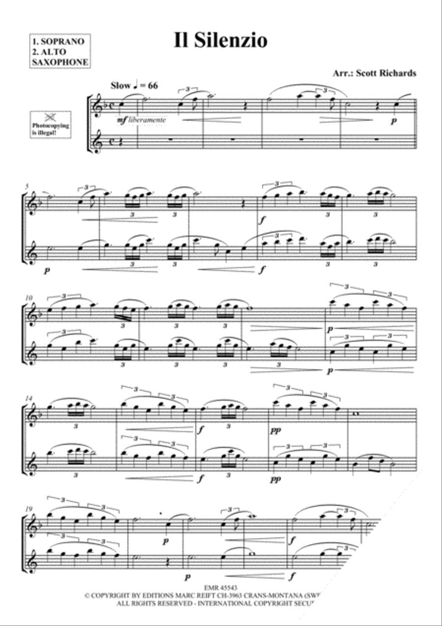 Il Silenzio Il Silenzio Soprano Saxophone scores gallery preview page 3