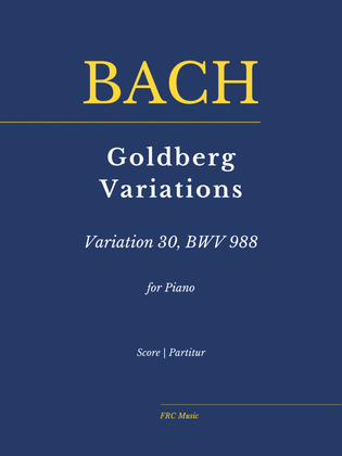 Book cover for Bach: Goldberg Variations, BWV 988: Var. 30 (as played by Víkingur Ólafsson) for Piano