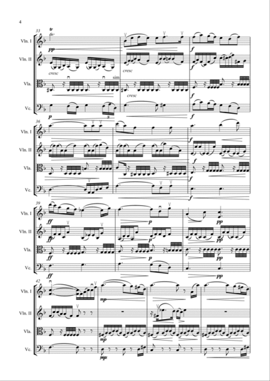 American Quartet (Lento) American Quartet (Lento) String Quartet scores gallery preview page 4
