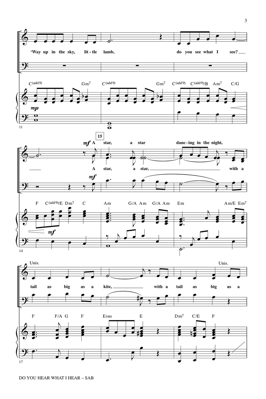 Do You Hear What I Hear (arr. Mark Brymer) 3-Part scores gallery preview page 2