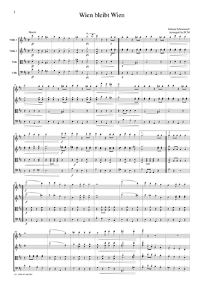 Schrammel Wien Bleibt Wien, for string quartet, CS201