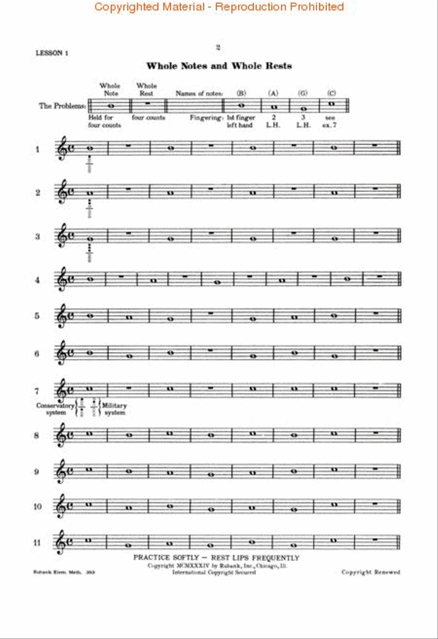Rubank Elementary Method – Oboe Concert Band Methods scores gallery preview page 2