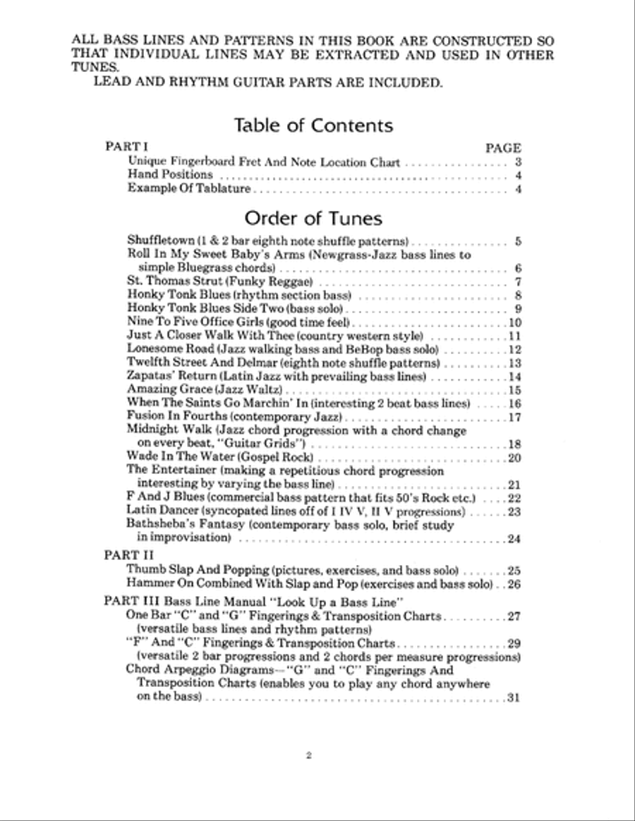 Basic Bass Lines Bass Guitar scores gallery preview page 3