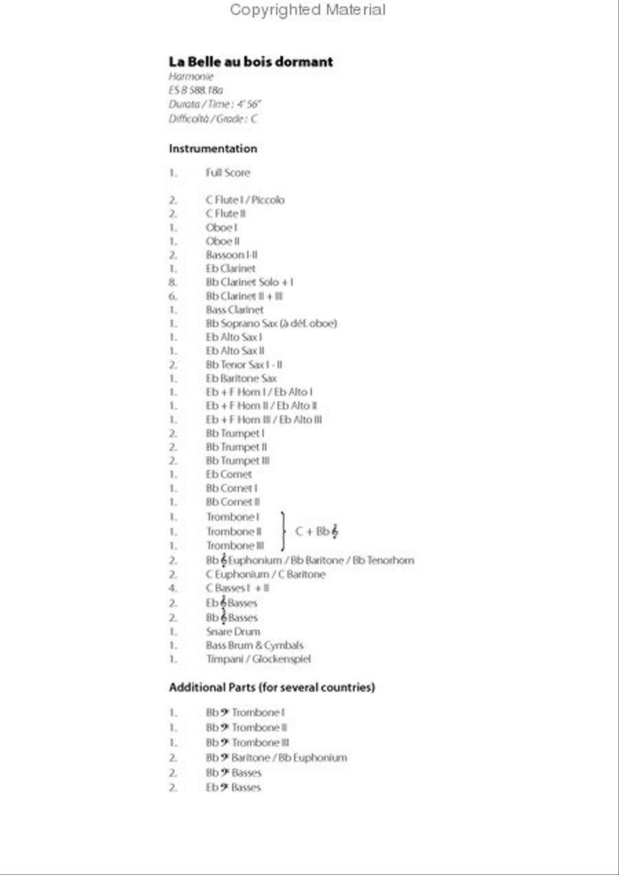 The Sleeping Beauty - Waltz Concert Band scores gallery preview page 2