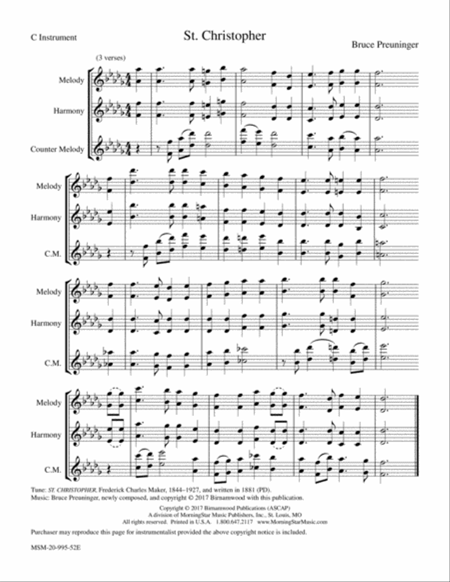St. Christopher Piano and Keyboard scores gallery preview page 1