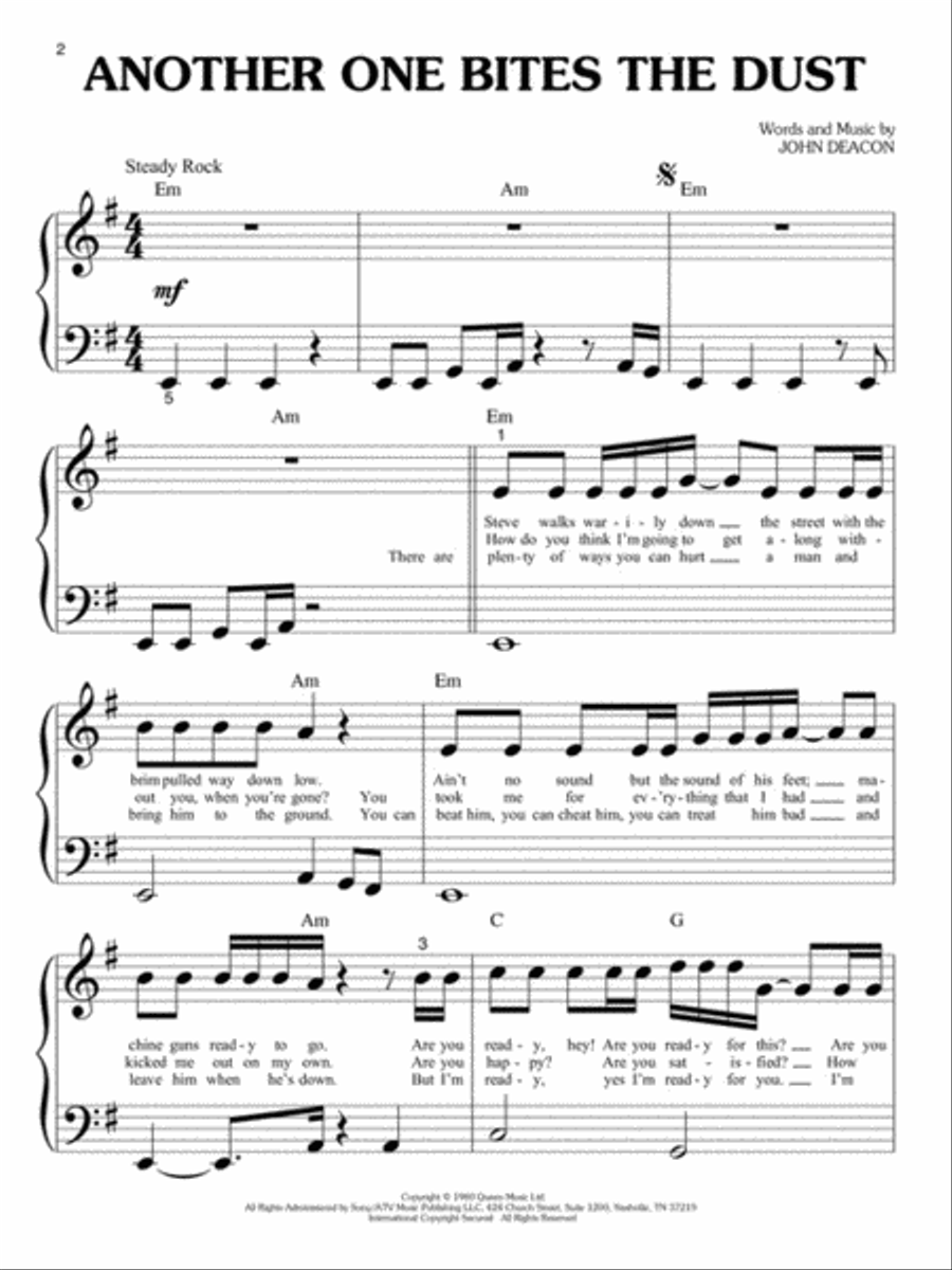 Queen for Big-Note Piano Easy Piano scores gallery preview page 3