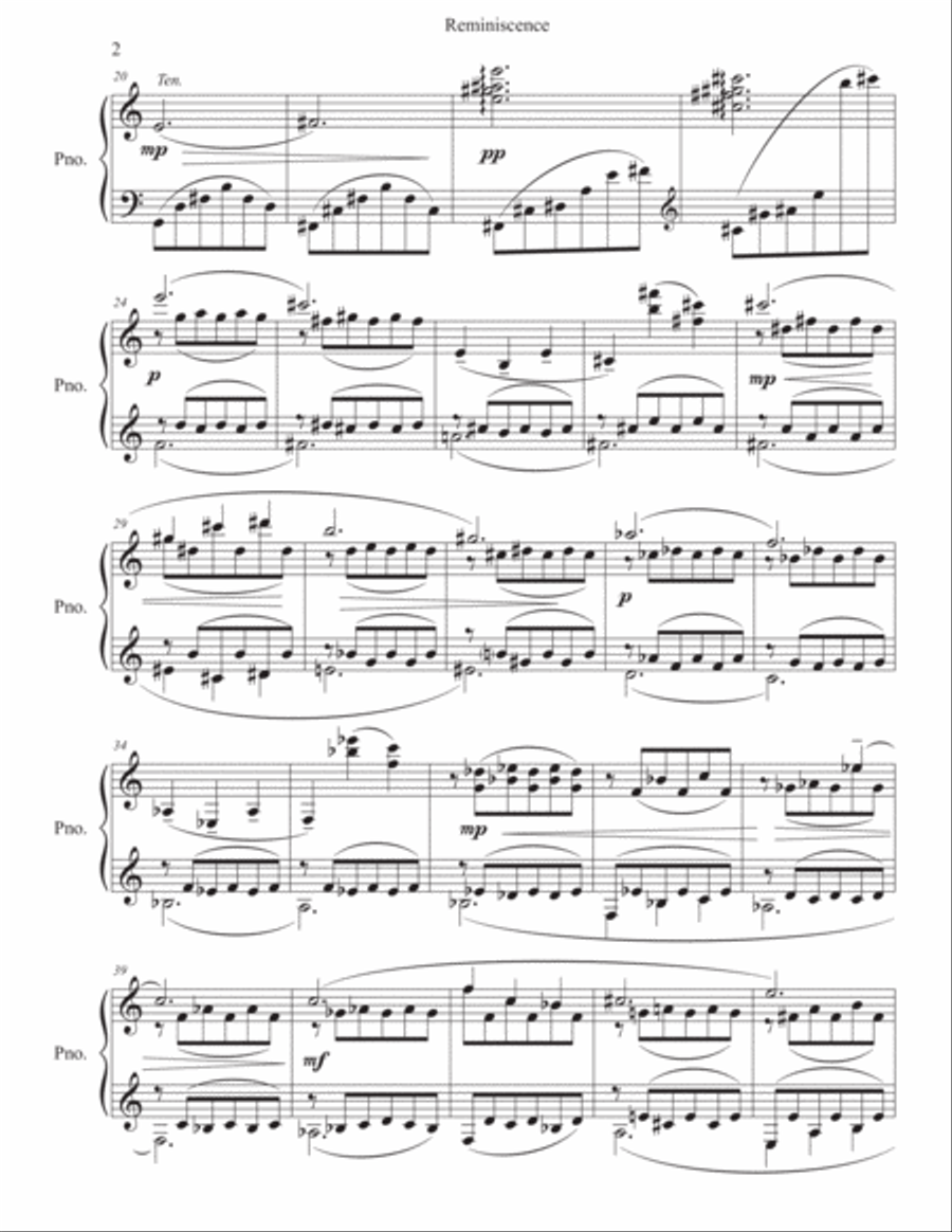 Reminiscence Reminiscence Piano Solo scores gallery preview page 2