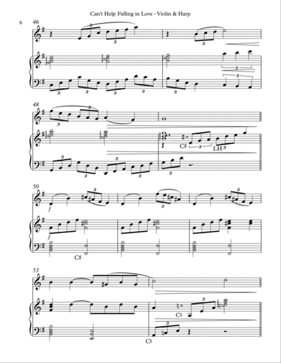 Can't Help Falling In Love String Duet scores gallery preview page 6