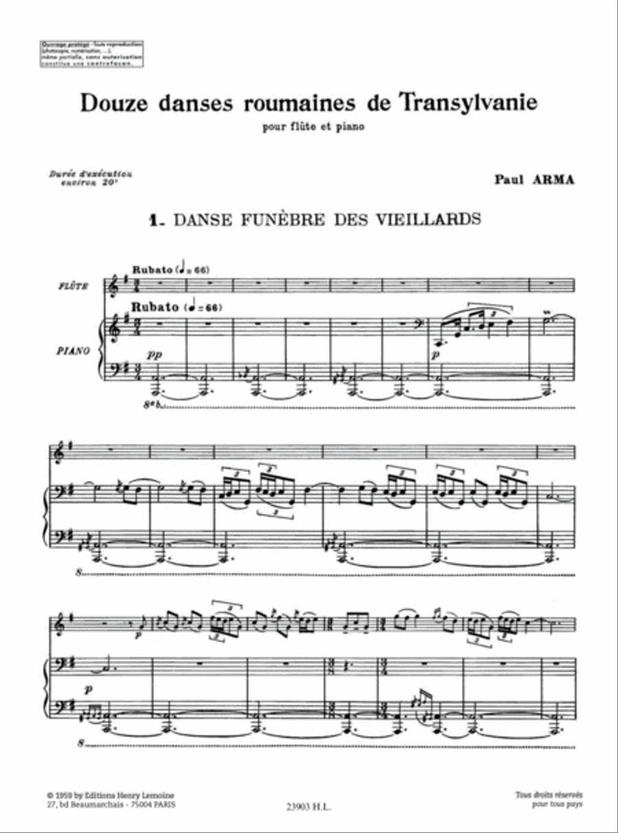 Danses Roumaines De Transylvanie (12) Flute Solo scores gallery preview page 2