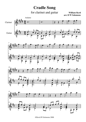 Byrd's Cradle Song for clarinet and guitar