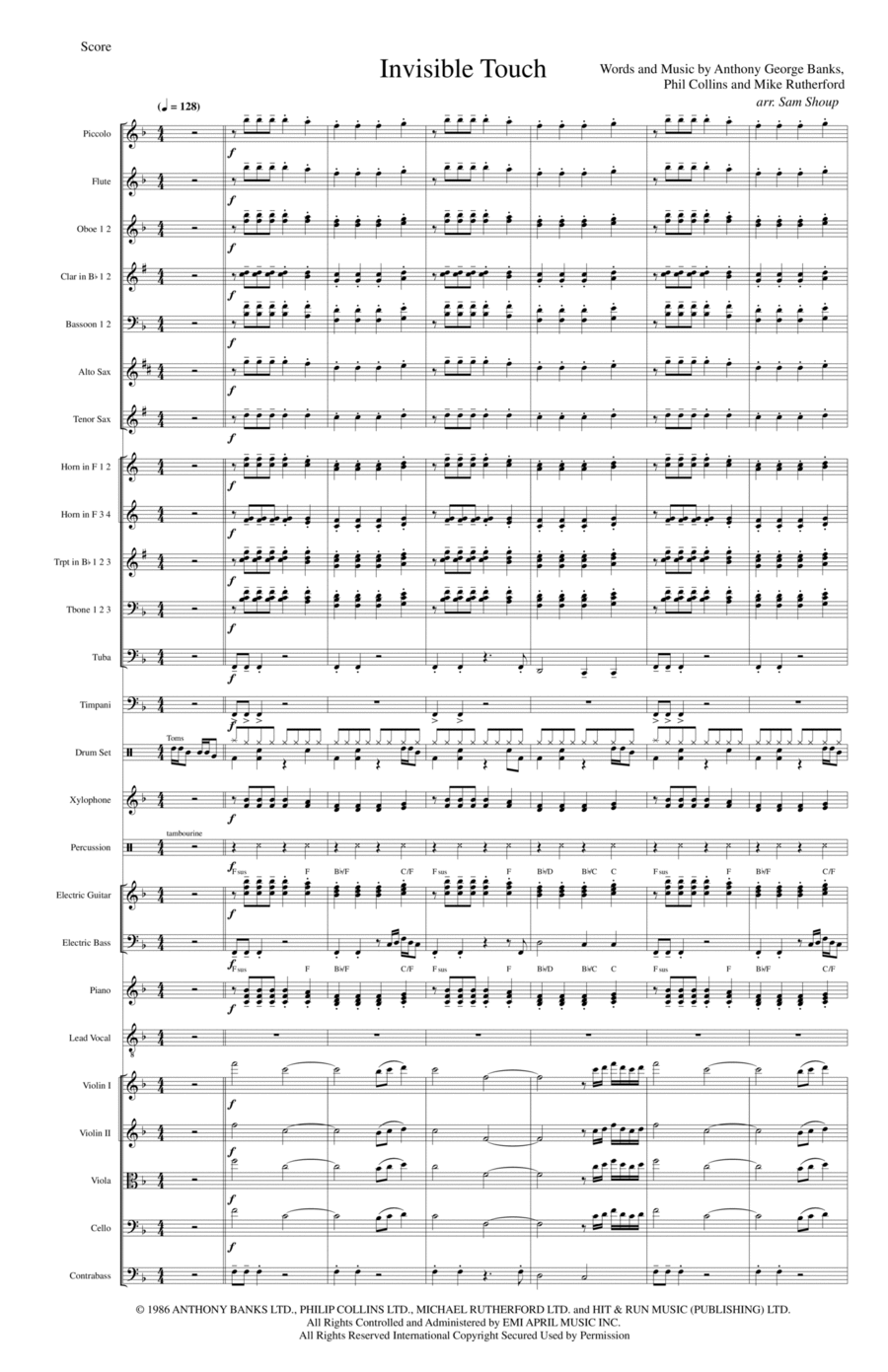 Invisible Touch Full Orchestra scores gallery preview page 1