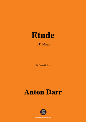 Book cover for Adam Darr-Etude,in D Major,for Guitar