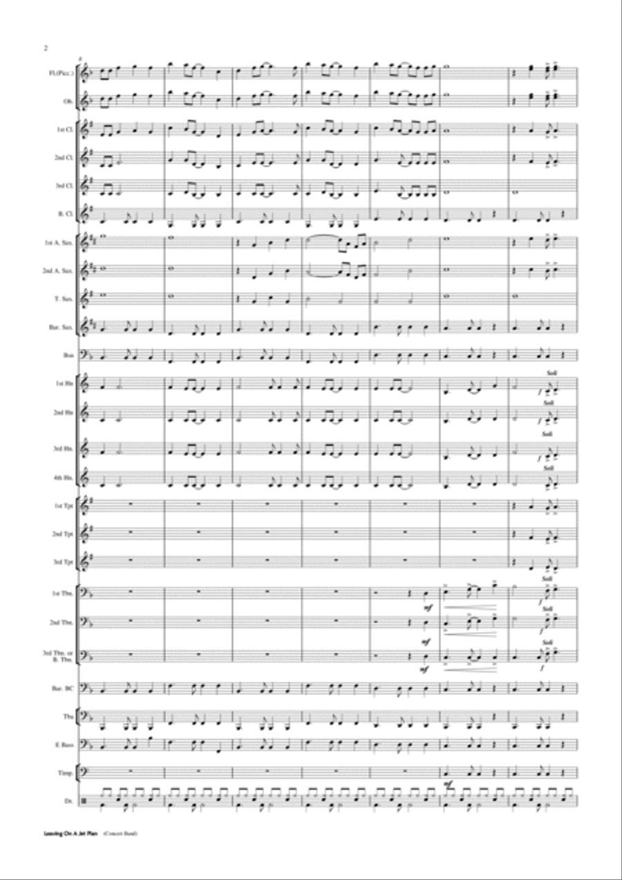 Leaving On A Jet Plane Concert Band scores gallery preview page 3