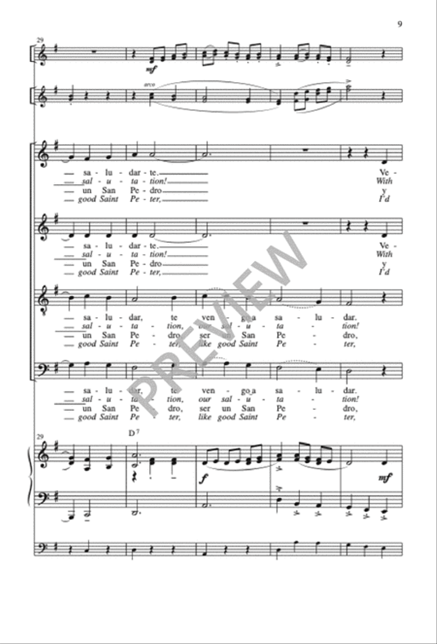Las Mañanitas / The Morning Song 4-Part scores gallery preview page 10