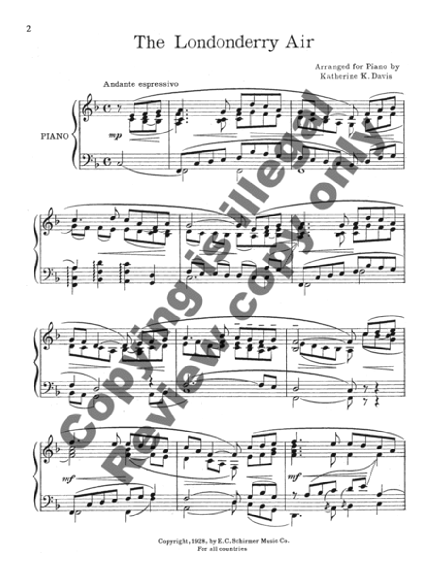 Londonderry Air Piano Solo scores gallery preview page 3