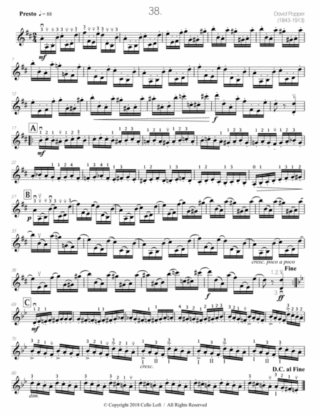 Popper (arr. Richard Aaron): Op. 73, Etude #38