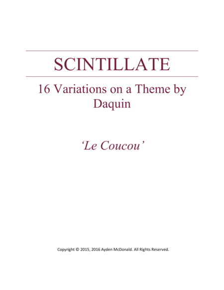 Scintillate - 16 Variations on a Theme by Daquin