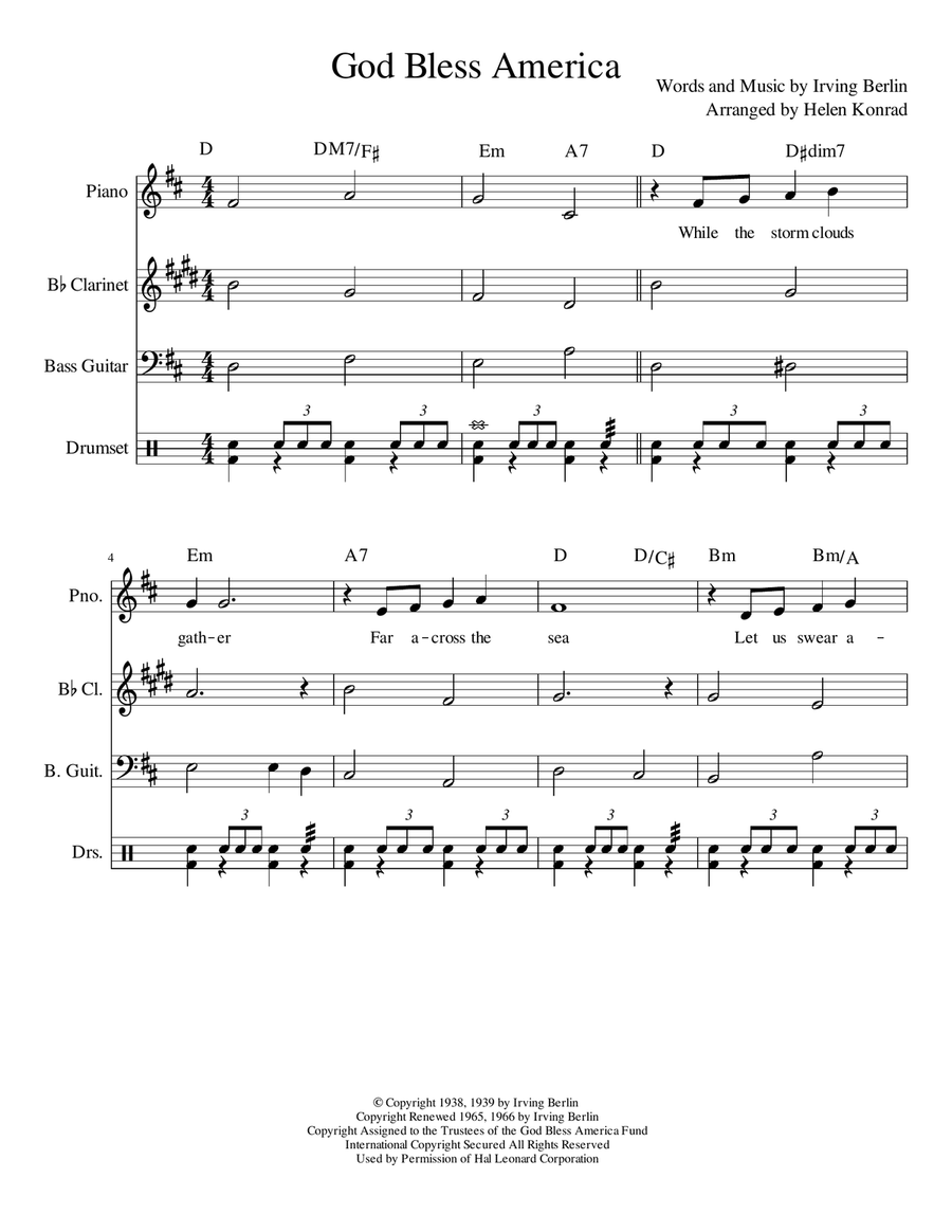 God Bless America by Celine Dion Piano, Vocal, Guitar - Digital Sheet Music