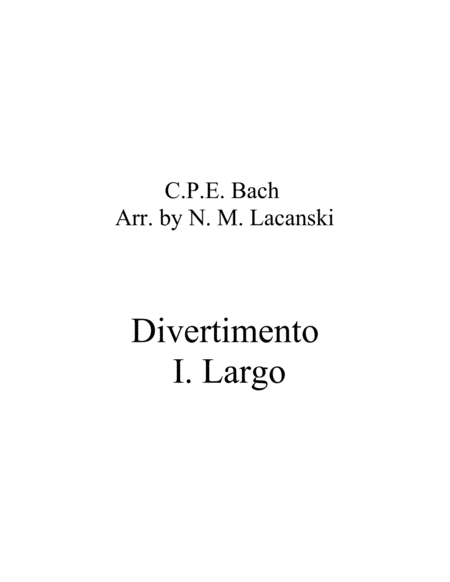 Divertimento Movement I. Largo image number null
