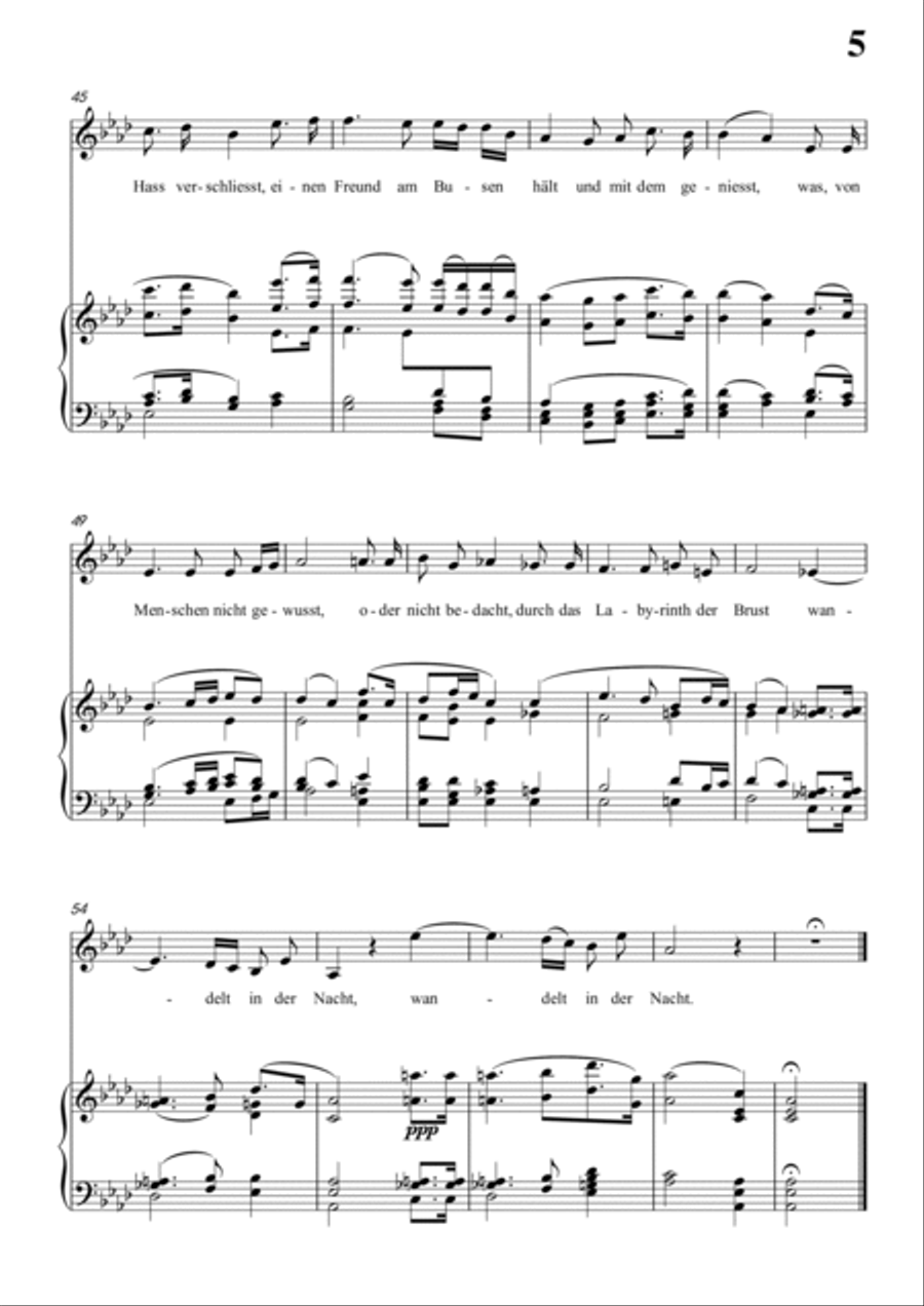Schubert-An den Mond, D.296 in bA for Vocal and Piano Schubert-An den Mond, D.296 in bA for Vocal and Piano Voice scores gallery preview page 6
