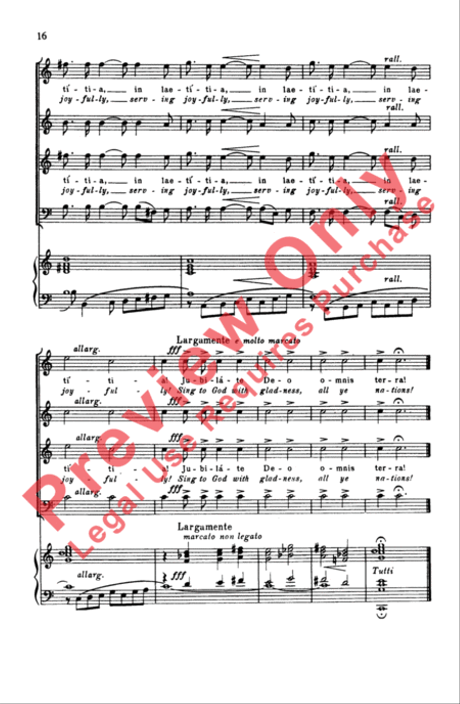 Jubilate Deo Omnis Terra (Psalm 99) 4-Part scores gallery preview page 16