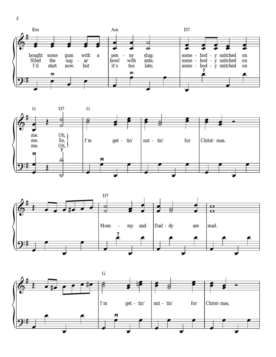Nuttin' For Christmas Accordion scores gallery preview page 2