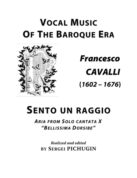 CAVALLI Francesco: Sento un raggio di vago diletto, aria from the cantata, arranged for Voice and Pi image number null