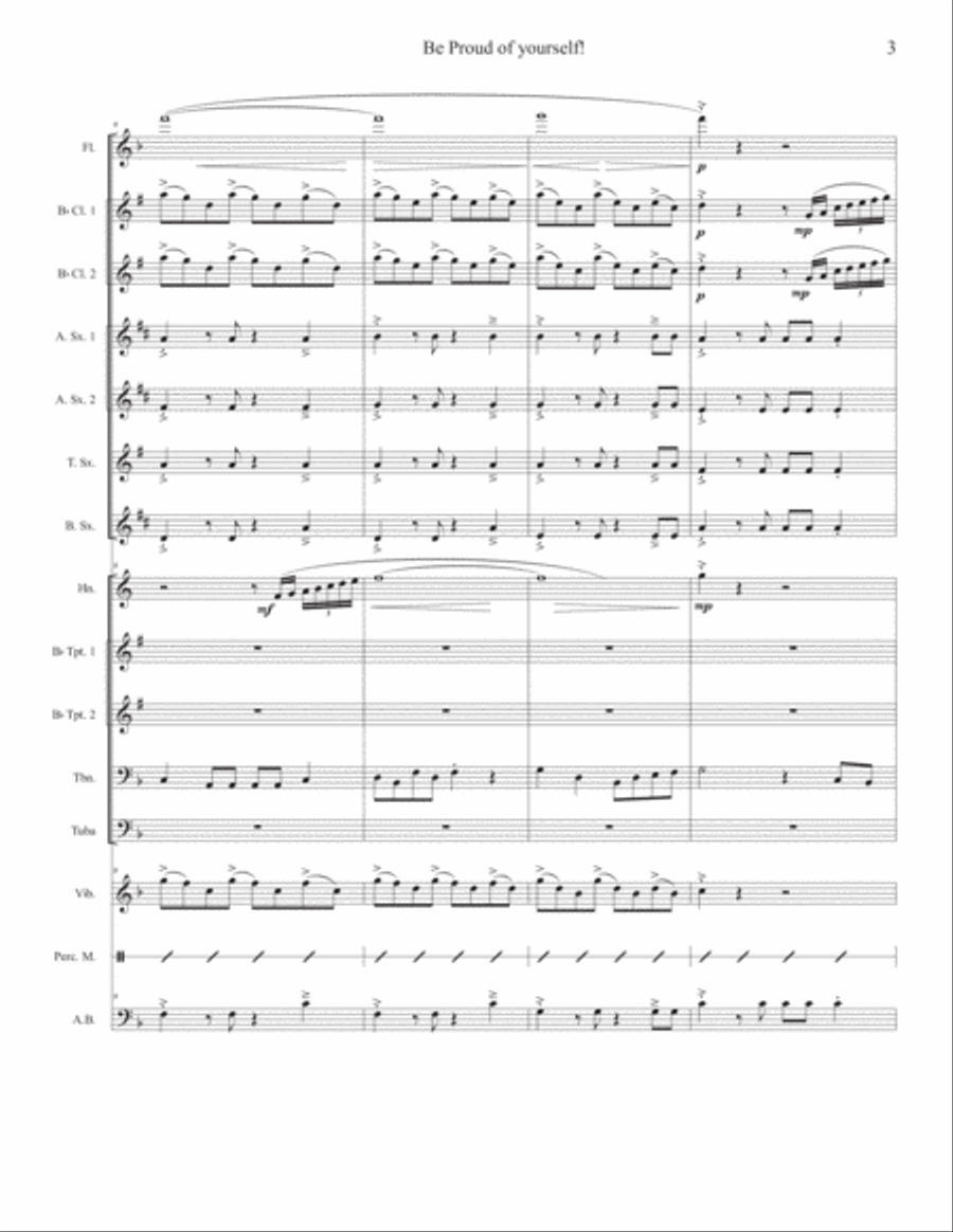 Be Proud of Yourself! For Small Wind Ensemble Concert Band scores gallery preview page 4
