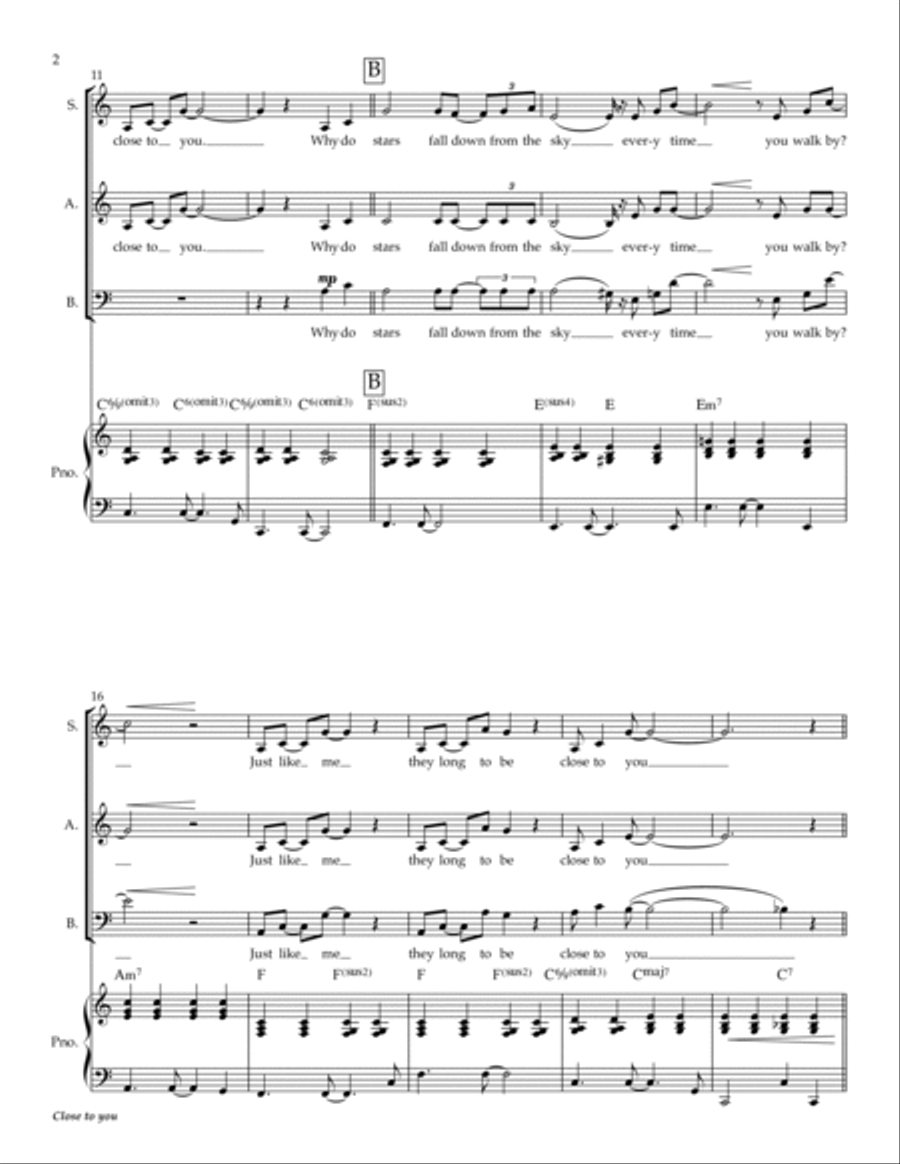 (they Long To Be) Close To You 3-Part scores gallery preview page 2