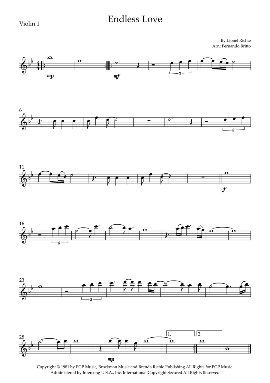 Endless Love String Quartet scores gallery preview page 3