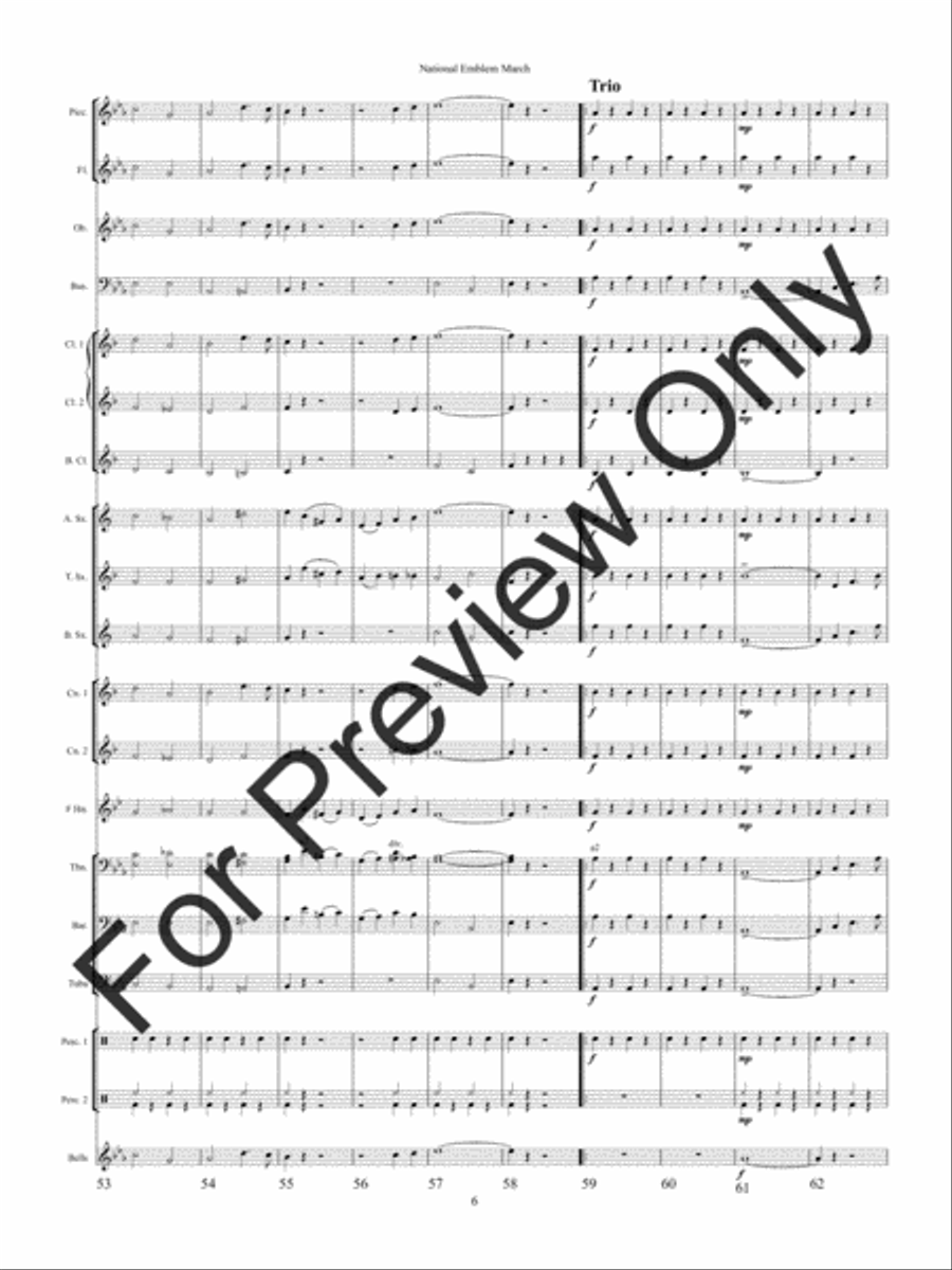 National Emblem March Concert Band scores gallery preview page 9