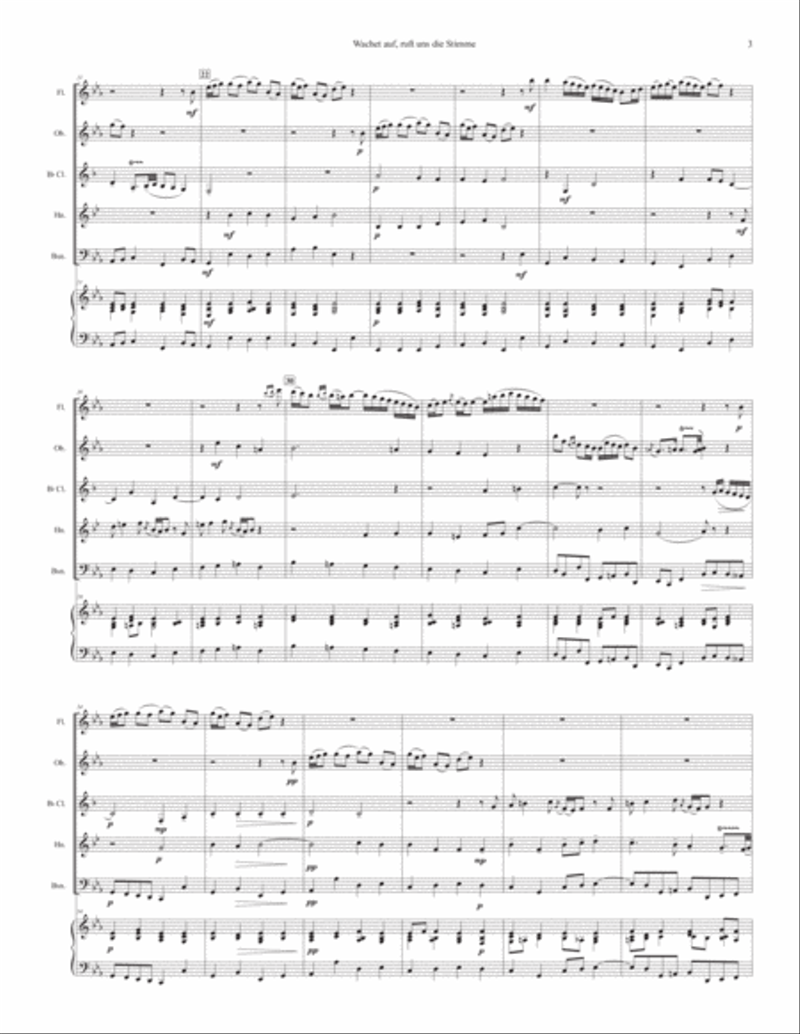 Sleepers Awake (Wachet Auf) for Woodwind Quintet Woodwind Quintet scores gallery preview page 3
