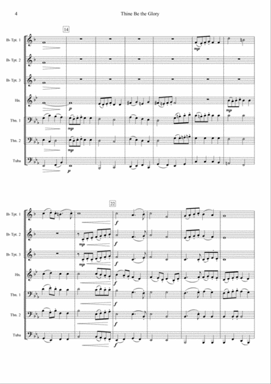 Thine Be the Glory (Theme from Judas Maccabeus) Brass Ensemble scores gallery preview page 4