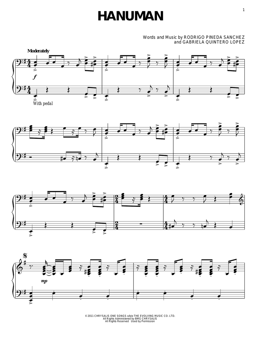 Hanuman Hanuman Piano Solo scores gallery preview page 1