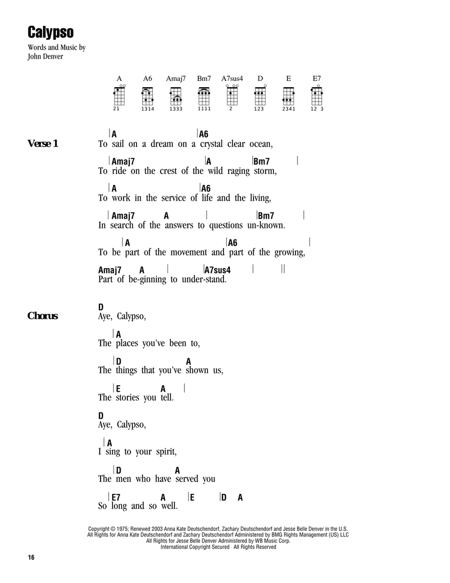 Calypso Ukulele scores gallery preview page 1