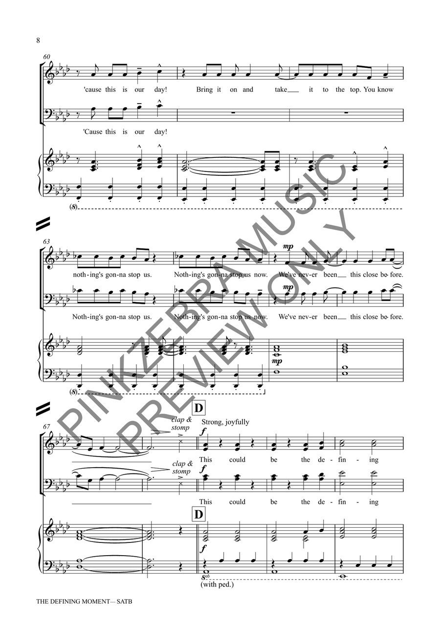 The Defining Moment (SATB) 4-Part scores gallery preview page 9