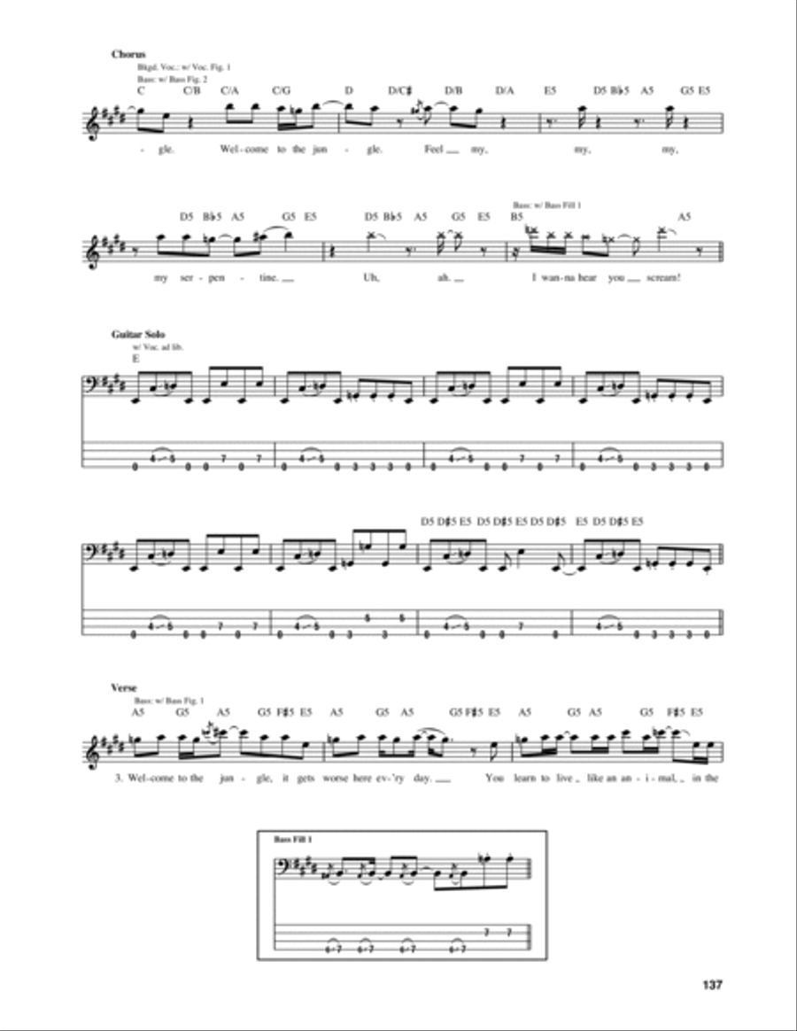 Welcome To The Jungle Guitar Tablature scores gallery preview page 4
