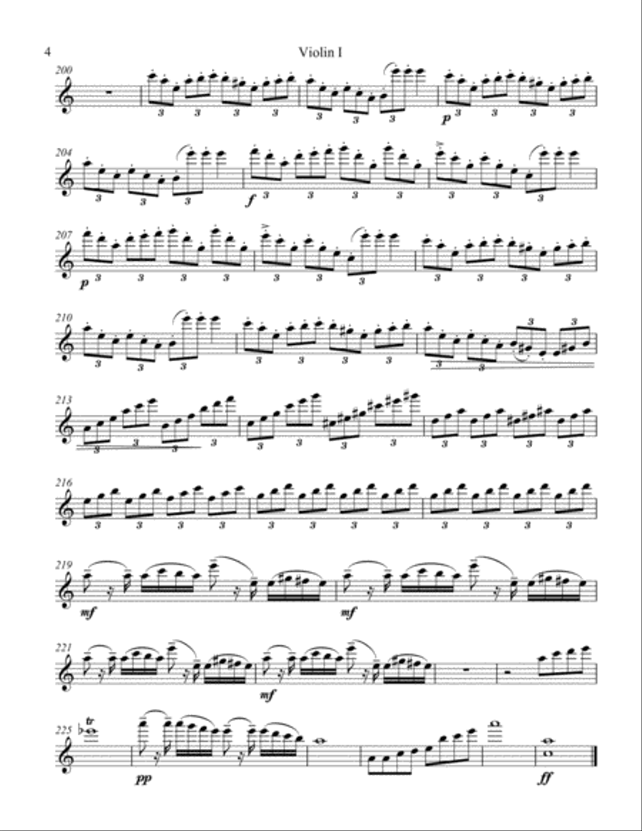Paganini caprice No. 24 for String quartet String Quartet scores gallery preview page 4